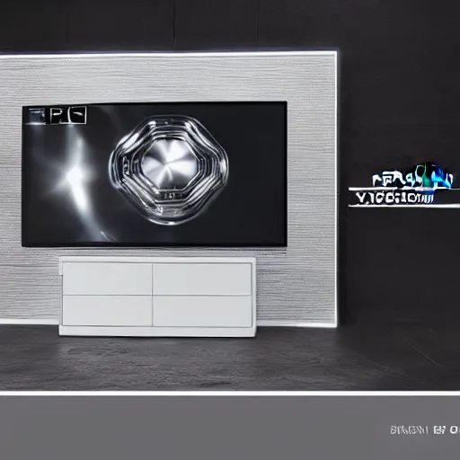 Prompt: product photoshoot of clean modern hand crafted super futuristic television pro display xpr luxury smooth color metal white silver with black leather padding well design ultrareallistic detailed high quality 8 k photorealistic ultra realistic