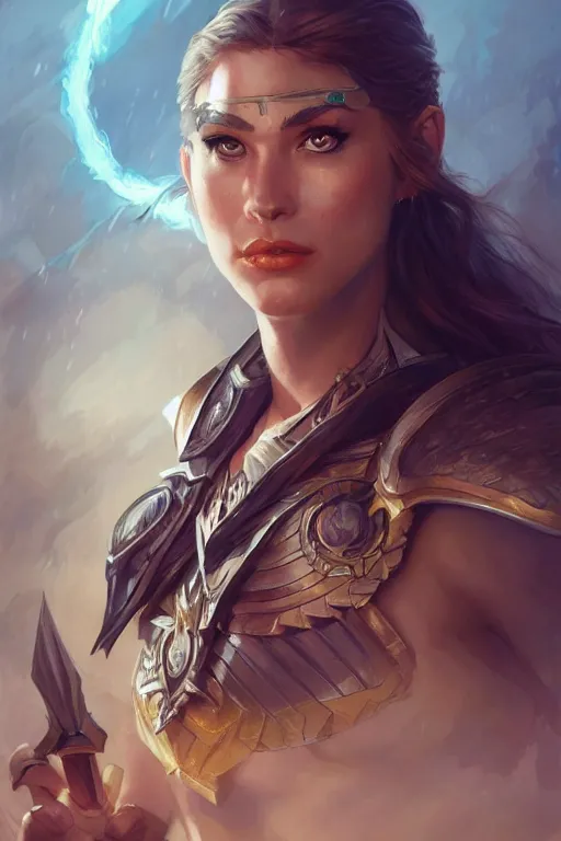 Image similar to amazon valkyrie athena, d & d, fantasy, portrait, highly detailed, headshot, digital painting, trending on artstation, concept art, sharp focus, illustration, art by artgerm and greg rutkowski and magali villeneuve