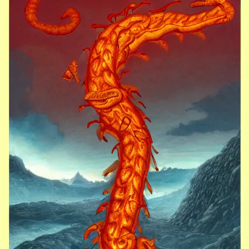 Prompt: noah-kh fire serpent of hell, surrounded by lava pits