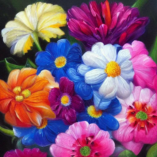 Prompt: beautiful flower oil painting, 4k trending masterpiece