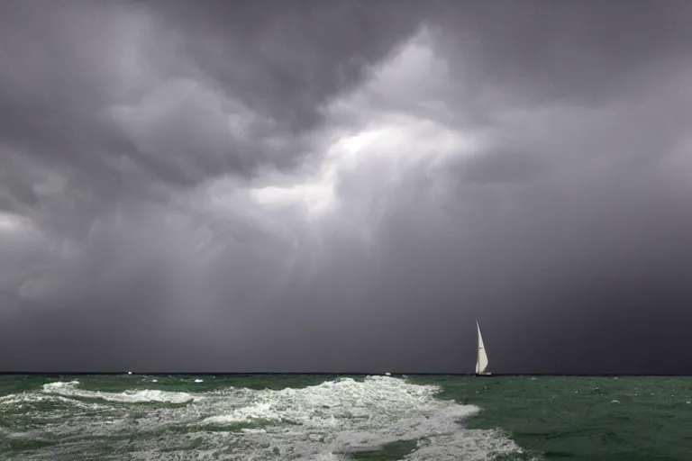 Prompt: sailing off into the storm