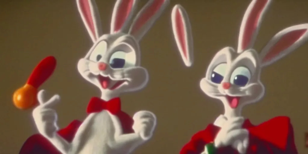 Prompt: a still of bugs bunny in twin peaks ( 1 9 9 0 ), tv still, hq, sharp, highly detailed