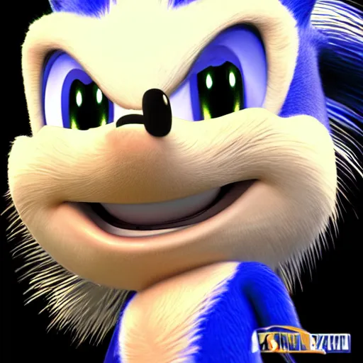 Image similar to a mugshot of sonic the hedgehog, photorealistic, rtx on