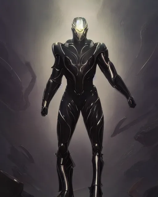 Image similar to wiry muscular male smooth sleek glossy black pearlescent scifi armor, by greg rutkowski and mark brookes and jim burns and tom bagshaw and magali villeneuve, trending on artstation