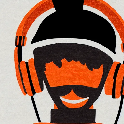 Prompt: streamer on twitch with black hat, stubble, ginger hair, orange hair, black cap, stubbles, red headphones, in the style of tatsuro kiuchi, art, abstract