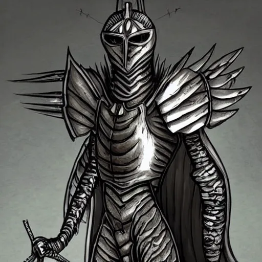 Image similar to A humanoid mosquito, reminiscent of a winged medieval knight armor. Castlevania style.