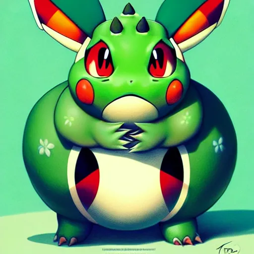 Prompt: Pokemon Bulbasaur portrait Pixar style by Tristan Eaton Artgerm and Tom Bagshaw