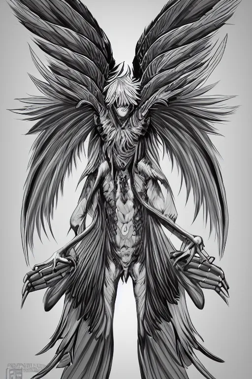 Prompt: a male harpy, symmetrical, highly detailed, digital art, sharp focus, trending on art station, anime art style