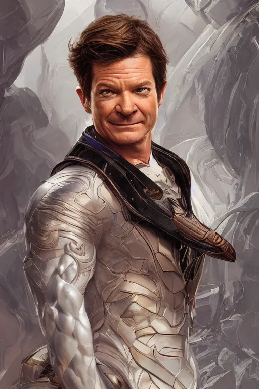 Image similar to Jason Bateman as a handsome hero, intricate, elegant, highly detailed, centered, digital painting, artstation, concept art, smooth, sharp focus, illustration, art by artgerm and donato giancola and Joseph Christian Leyendecker, Ross Tran, WLOP