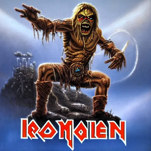 Prompt: Iron Maiden Eddie Thomas kincade 4k