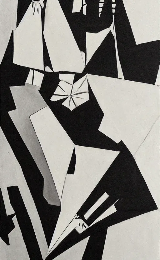 Image similar to cubist batman suit, cubism, concept art, detailed, blank background