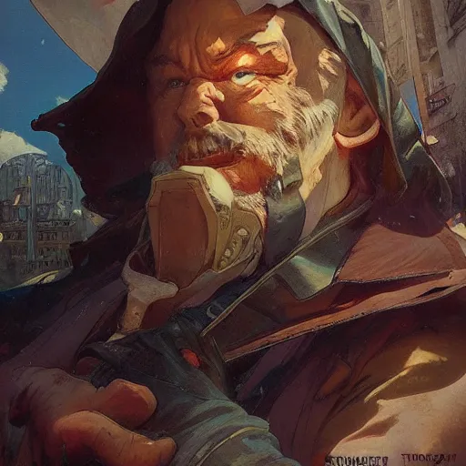 Prompt: old sammy by Stanley Artgerm Lau, greg rutkowski, thomas kindkade, alphonse mucha, loish, norman Rockwel