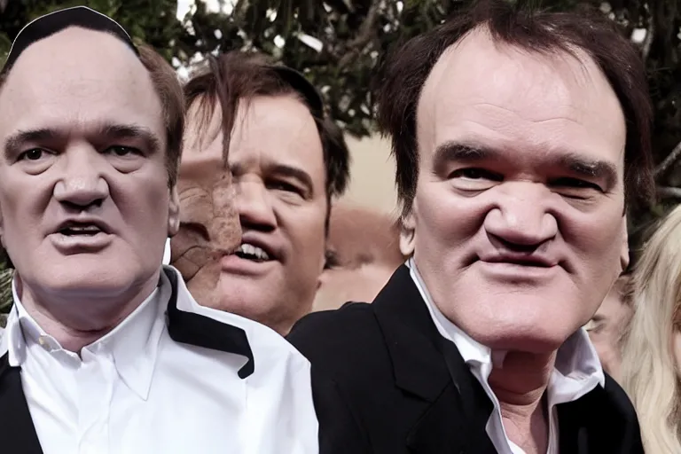 Prompt: quentin tarantino at a jewish funeral, directed by quentin tarantino 8 k