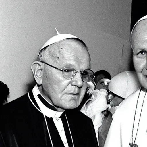 Image similar to photgraph of the pope john paul ii dressed in black at the donda listening party