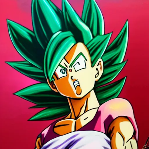Prompt: ultra realistic portrait painting of kefla from dragon ball super, art by akira toriyama, 4 k, dragon ball artstyle, cel shaded, highly detailed, epic lighting