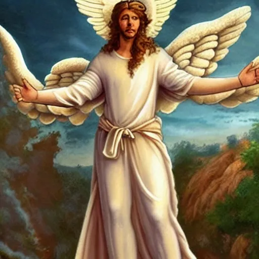 Image similar to biblically accurate angel in heaven