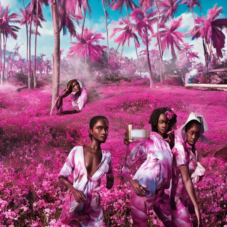 Image similar to fragrance advertising campaign by richard mosse