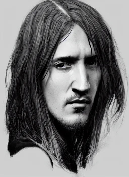 Prompt: John Frusciante art concept art, sharp focus, artgerm, 8k highly detailed
