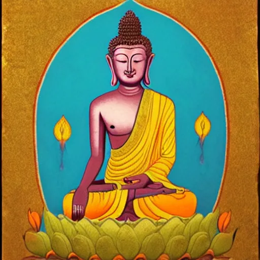 Image similar to The Buddha's enlightenment, Hindu art