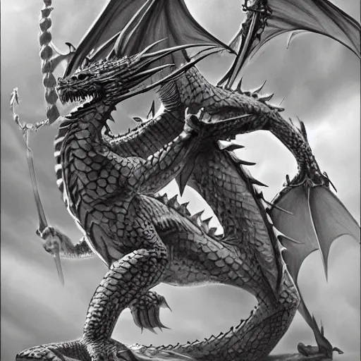 Prompt: dragon, fantasy, d & d, highly detailed, by nils hamm