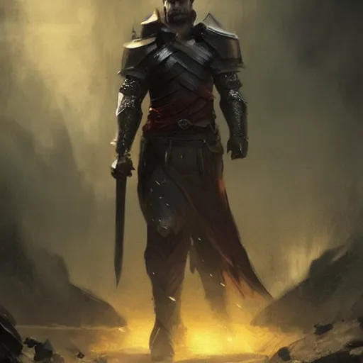 Prompt: henry cavill as a d & d fantasy knight, art by greg rutkowski