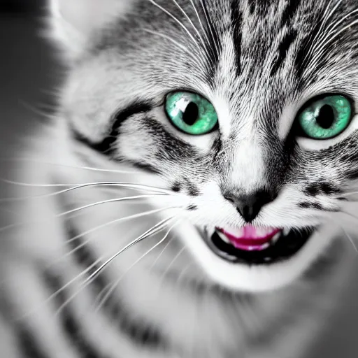 Prompt: cat with mischievous smile