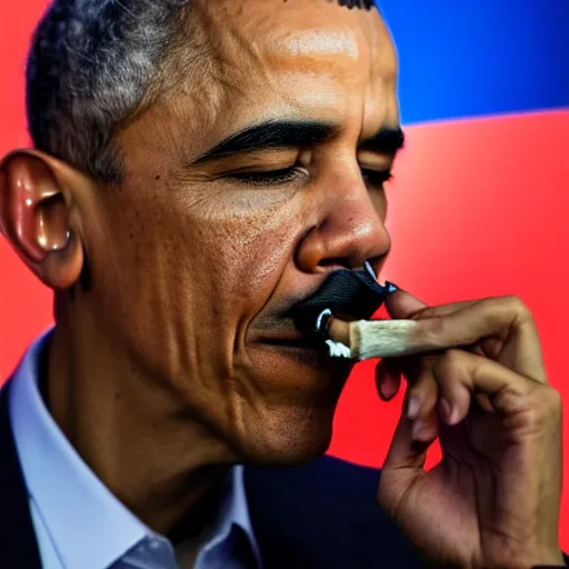 Prompt: obama smoking a blunt, 4 k, newsweek