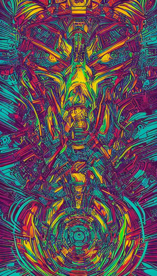 Prompt: techno artwork, by dan mumford,