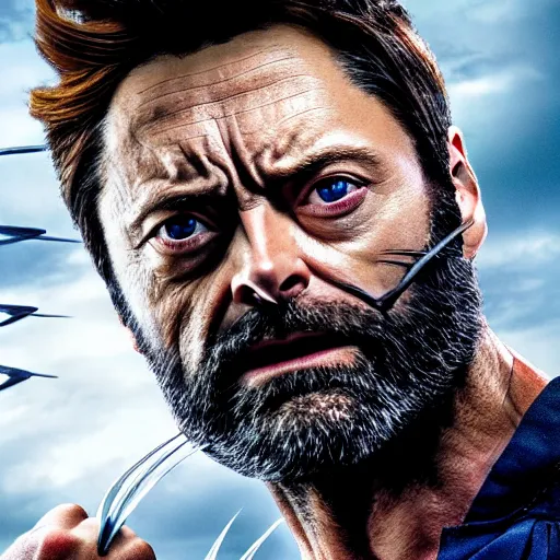 Prompt: portrait of x - men's wolverine played by nick offerman, photorealistic logan marvel movie still, detailed 8 k, poster style, high resolution