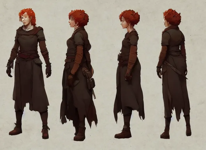 Image similar to character sheet for a ginger woman, for arcane netflix by greg rutkowski, by studio ghibli, digital art, trending on artstation, hd, 8 k, highly detailed, good lighting, beautiful, masterpiece