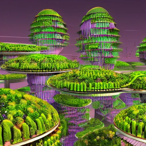 Image similar to futuristic botanical city