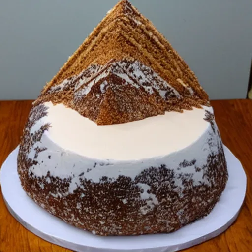 Image similar to a mountain made of cake