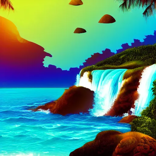 Waterfall Sunset Stock Illustrations, Cliparts and Royalty Free Waterfall  Sunset Vectors