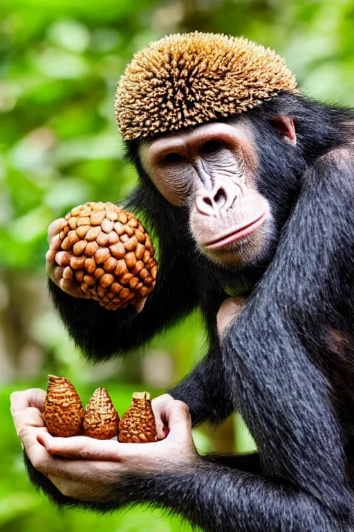 Image similar to ape with an acorn