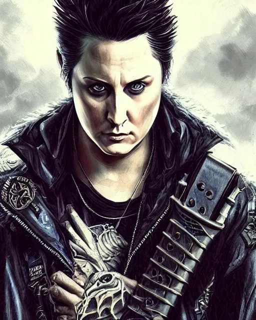 Prompt: synyster gates ( avenged sevenfold ), hyper realistic face, beautiful eyes, fantasy art, in the style of greg rutkowski, intricate, hyper detailed, smooth