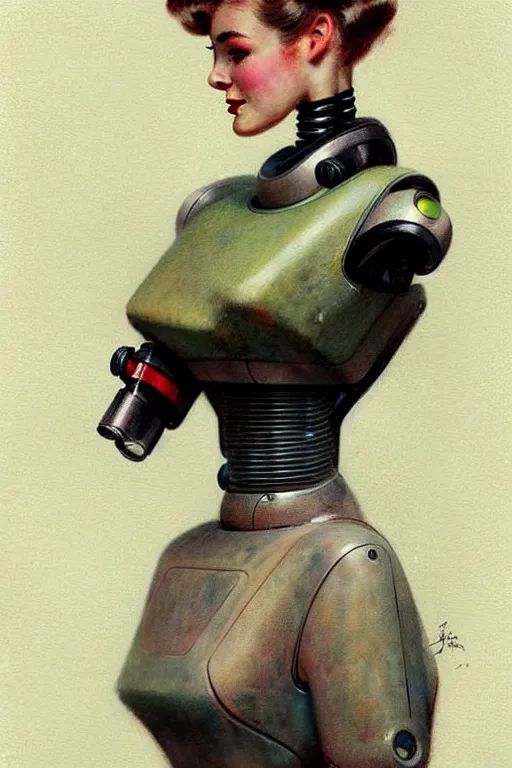 Image similar to ( ( ( ( ( 1 9 5 0 s retro future android robot actress movie star. muted colors., ) ) ) ) ) by jean - baptiste monge,!!!!!!!!!!!!!!!!!!!!!!!!!