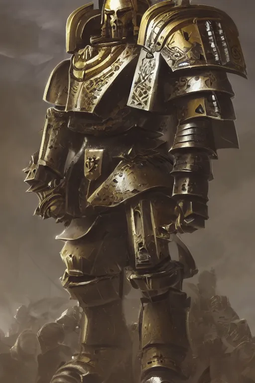 Image similar to armor portrait heros warhammer 4 0 k horus heresy fanart - the primarchs emperor by johannes helgeson animated with vfx concept artist & illustrator global illumination ray tracing hdr fanart arstation zbrush central hardmesh 8 k octane renderer comics stylized