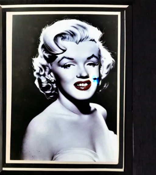 Image similar to 1950 autographed picture of Marilyn Monroe in color