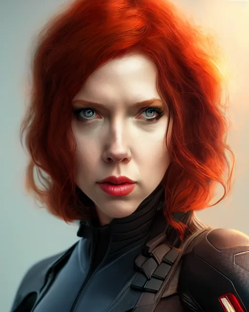 Image similar to Cathy Heaven as black widow, au naturel, hyper detailed, digital art, trending in artstation, cinematic lighting, studio quality, smooth render, unreal engine 5 rendered, octane rendered, art style by klimt and nixeu and ian sprigger and wlop and krenz cushart