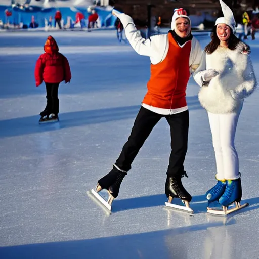 Image similar to looney tunes ice skating in heat