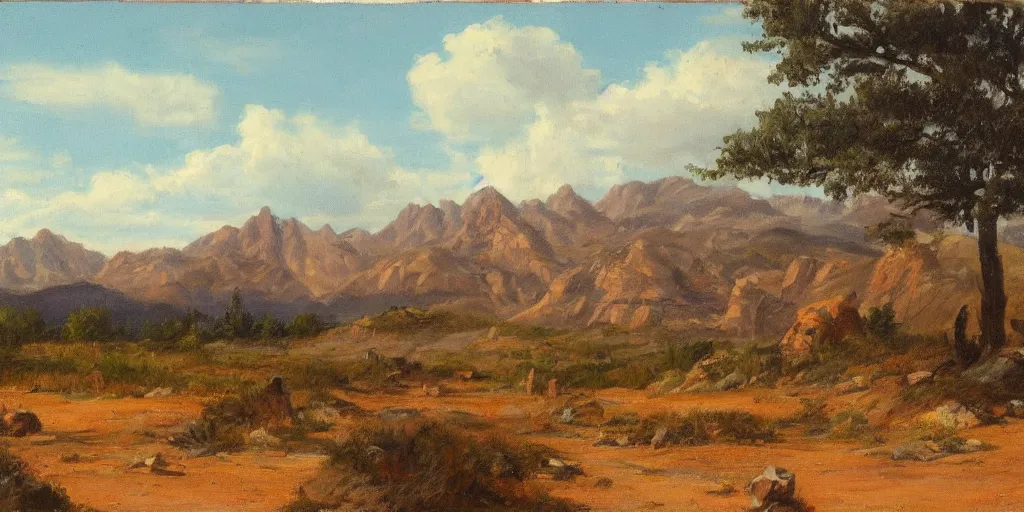 Image similar to a wild west scenery, camps in the background, painted