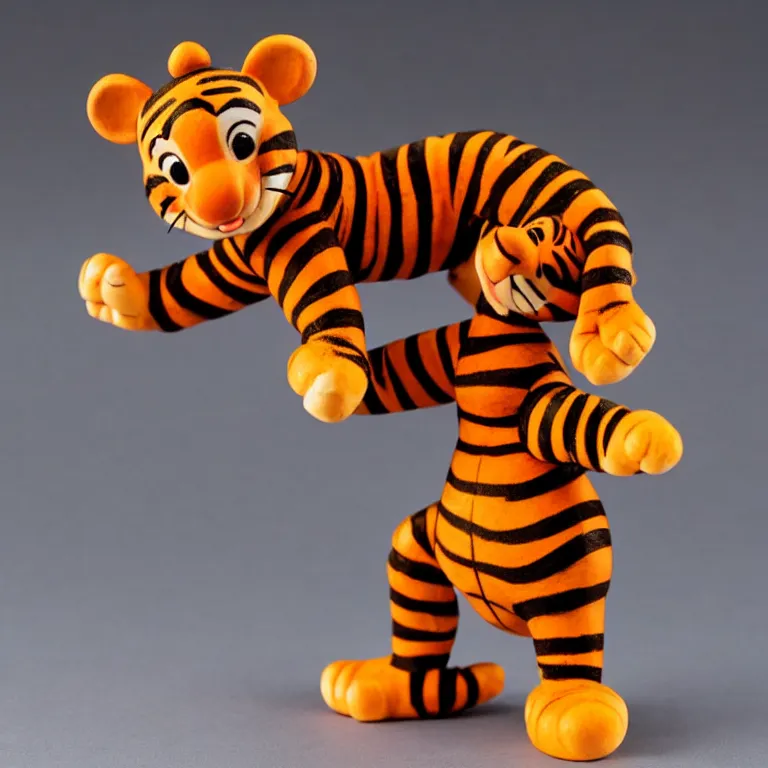 Prompt: disney tigger figurine, 1 9 6 0 s, realistic, dslr photo, product shot