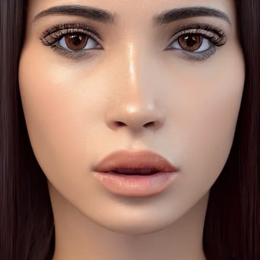 Prompt: a close up of beautiful Estefania Villegas perfect face, by da Vinci , symmetrical, 8K, octane render, 8K