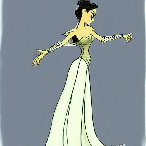 Image similar to milt kahl sketch of victoria justice as princess padme from star wars episode 3