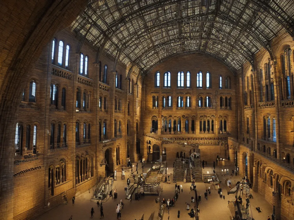 Image similar to Natural History Museum specimens, night, no people