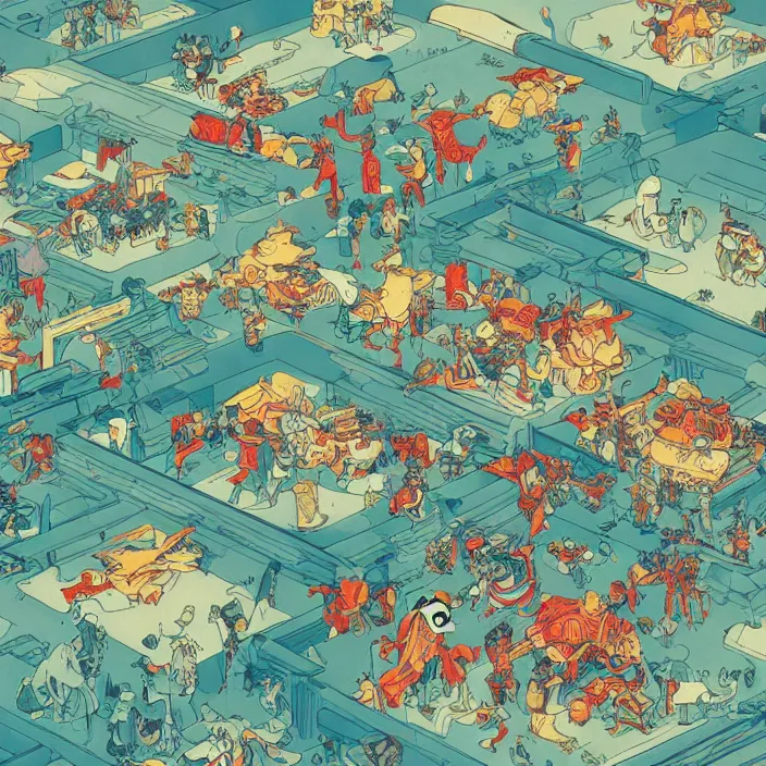 Image similar to samurai farm, by james jean