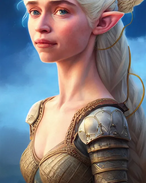 Image similar to highly detailed surreal vfx portrait of daenerys targaryen as princess zelda, stephen bliss, unreal engine, greg rutkowski, loish, rhads, beeple, makoto shinkai and lois van baarle, ilya kuvshinov, rossdraws, tom bagshaw, alphonse mucha, global illumination, detailed and intricate environment