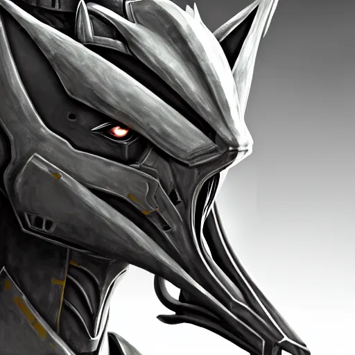 Prompt: close up bust of a cute stunning robot anthropomorphic female dragon, with sleek silver armor, a facial visor over the eyes, detailed digital art, furry art, anthro art, sci fi, warframe art, destiny art, high quality, 3D realistic, Furaffinity, Deviantart