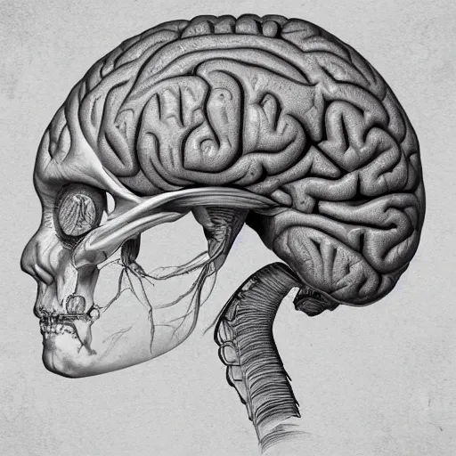 Prompt: anatomy of a alien brain, da vinci notes, ultradetailed, anatomy study, artstation