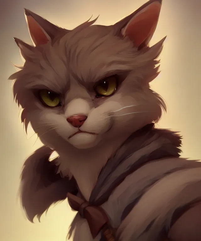 Image similar to character concept art of a anthropomorphic male furry cat | | cute - fine - face, pretty face, key visual, realistic shaded perfect face, fine details by stanley artgerm lau, wlop, rossdraws, james jean, andrei riabovitchev, marc simonetti, and sakimichan, trending on artstation